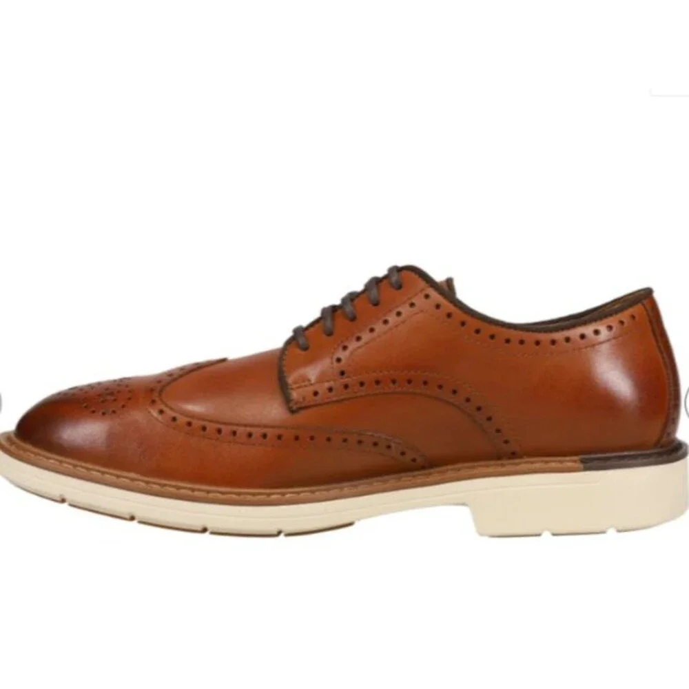 Cole Haan Go To Wing Oxford Wingtip Dress Shoes - British Tan Mens 12 Wide NEW !